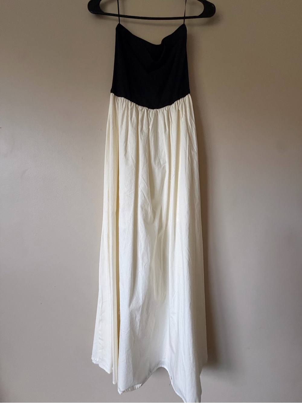 Hello Molly Black and Cream Cowl Neck Spaghetti Strap Maxi Dress
